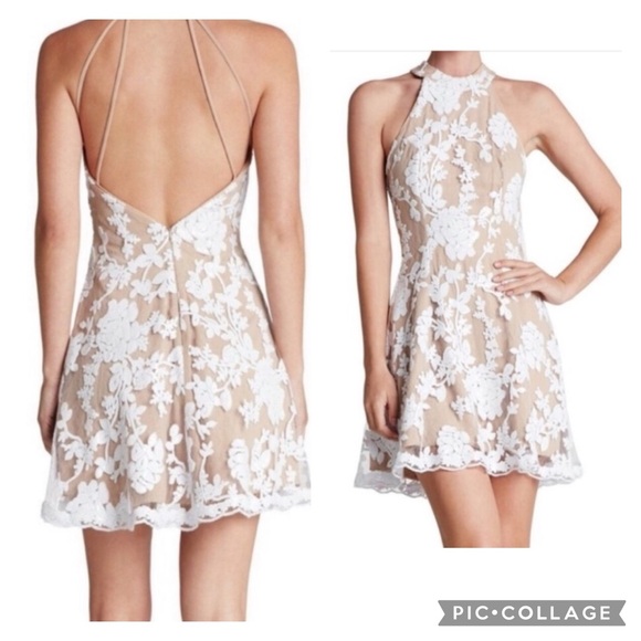 DRESS THE POPULATION Dress Abbie Halter Fit and Flare Sz S - Picture 1 of 12